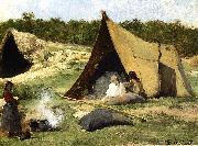 Albert Bierstadt Indian_Camp Sweden oil painting artist